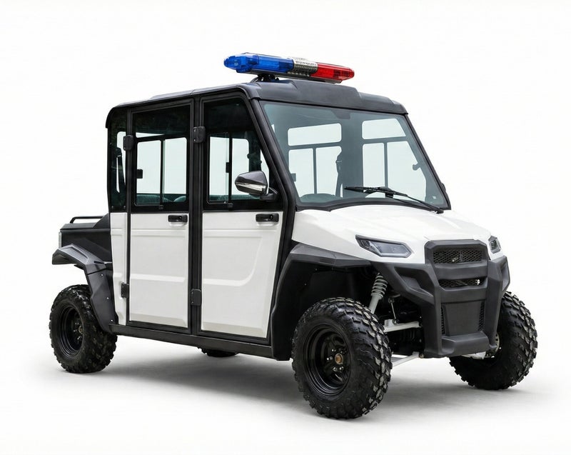 Ranger UTV (Air-Conditioner) Police Off-Road 4-Seater Electric Utility Vehicle with Cargo Box & Lithium Battery 250Ah | LSEV (White) - Image 1